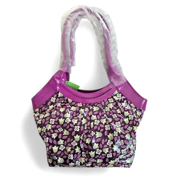 Vera Bradley Plum Petals Tote Bag Purple Floral Shoulder Bag NWT - Picture 1 of 5